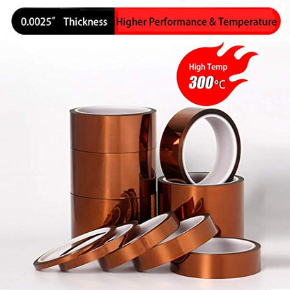 APT, 1 mil Thick Polyimide Adhesive Tape, HighTemperature and Heat Tape, for Masking, Soldering, Electrical, 3D Printer Application. (1" x 36 yds) - size: 1"x 36 yds