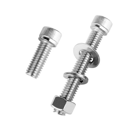 5/16-18 x 2" Socket Head Cap Screws Allen Hex Bolts with Hex Nuts and Flat & Lock Washers, 304 Stainless Steel Machine Thread, 8Sets Silver - color: Silver, size: 5/16-18 x 2" (8Sets)