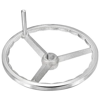 PATIKIL 305mm/12 Inch Diameter Rotary Handwheel, Cast Iron Chrome Plated