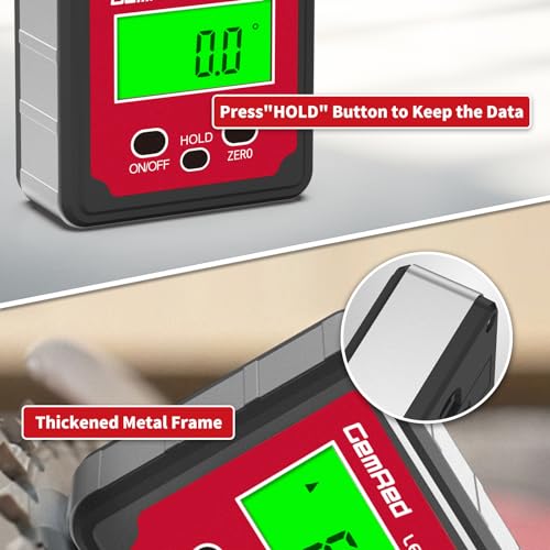 GemRed Digital Angle Gauge (Aluminum-with Hold Function)