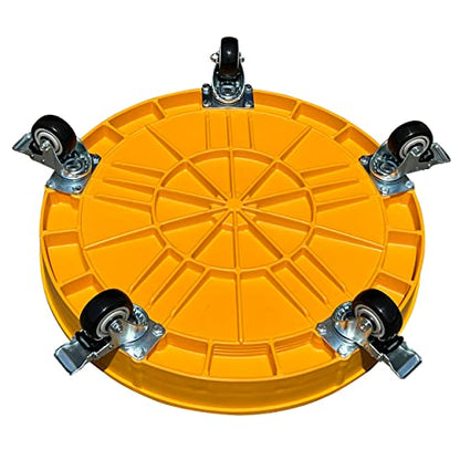ELAFROS Heavy Duty Plastic Drum Dolly with Brake, 30/55 Gal, 900lb Yellow - color: Yellow, size: 1 Pack With Brake
