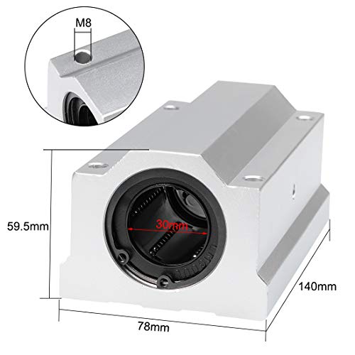 uxcell SCS30LUU Linear Ball Bearing Slide Block Units Extra Long, 30mm Bore Dia 1Pcs - size: 30mm