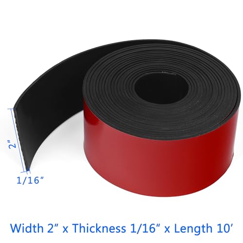 WochiTV Adhesive Solid Rubber Strips, 2" Wide x 1/16" Thick x 120" Long Self Stick Black Neoprene Rubber Rolls Perfect for DIY Insulation Cushion Gasket, Sealing, Liner, Weather Striping - size: 2" W X 120" L, style: 1/16" Thick Adhesive