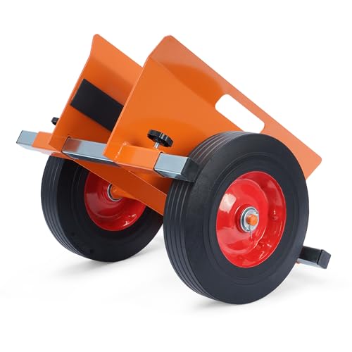 AIWFL Panel Dolly Heavy Duty 1100LBS Door Dolly Cart with 10" Solid Wheels - color: Orange