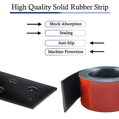 LSGCQ Neoprene Rubber Strips with Adhesive Backing Rubber Sheets - size: 3” Wide x 1/5" Thick x 20' Long