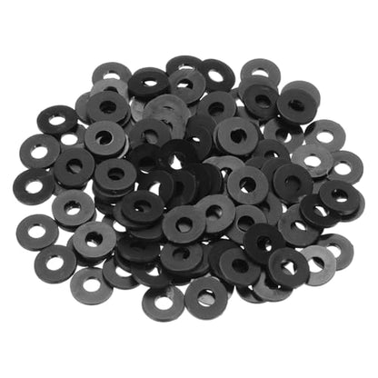 PATIKIL 125 Pcs Nylon Flat Washer M3 3mm ID 8mm OD 1mm THK Black - color: Black, size: 3mm x 8mm x 1mm