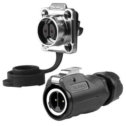 CNLINKO LP-16 2-Pin Waterproof Connector, Screw-in Design Circular Connector IP68 Quick Plugging Aviation Connector, PIN Partitioned Connector M16 Flange Socket (LP16 2 Pin) - size: LP-16 2-Pin Screwing