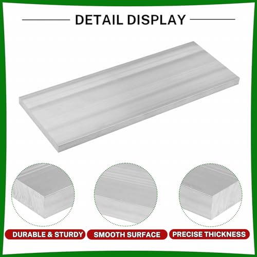 6061 Aluminum Flat Bar, 0.3" Thickness X 3" Width X 8" Length Aluminum Flat Plate, Solid Aluminum Bar for Crafting, Industrial Building - size: 0.3" X 3" X 8"