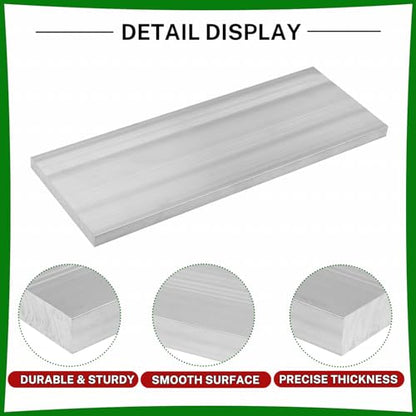 6061 Aluminum Flat Bar, 0.3" Thickness X 3" Width X 8" Length Aluminum Flat Plate, Solid Aluminum Bar for Crafting, Industrial Building - size: 0.3" X 3" X 8"