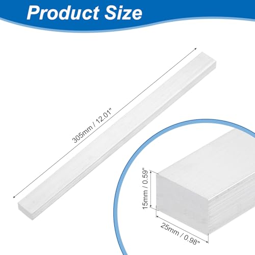 uxcell Square Aluminum Flat Bar, 9/16" Thickness 1" Width 12" Length Square 6063 Aluminum Flat Plate, 15 x 25 x 305mm Solid Mill Stock - size: 9/16" T x 1" W x 12" L