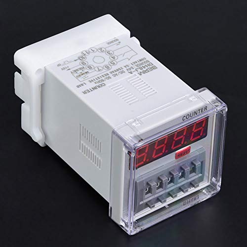 Digital Counter, 11-Pin Digital Counter Delay Time Relay DH48JA 1-999900 11-Pin LED Auto Display Digital Counter for Remote Control, Communication, Automatic Control(24V AC/DC)