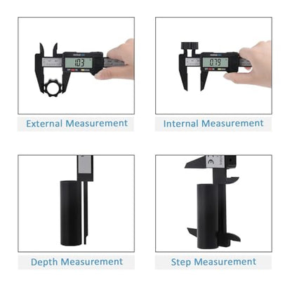 Digital Caliper, Adoric Calipers 0-6 Inch, Inch/mm Conversion, Large LCD - color: Black, size: 6"