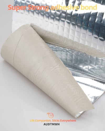 AUDTMWH Butyl Rubber Aluminum Foil Tape 2 in x 16.4 Ft (W x L), Super Waterproof Aluminum Butyl Tape, Multi-Use Repair for Boat and Pipe Sealing, Window Sealing
