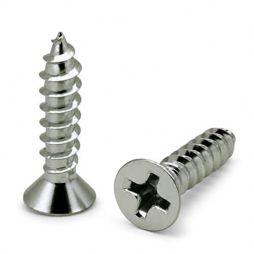 BCP Fasteners #6 x 3/4" Stainless Steel Flat Head Wood Screws, 100 Pack - size: #6 x 3/4"