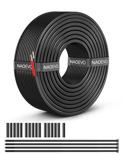 NAOEVO 14 Gauge Wire 2 Conductor, 14 Gauge Automotive Wire 12V Cable, 30FT - size: 30ft, style: 2C-14AWG