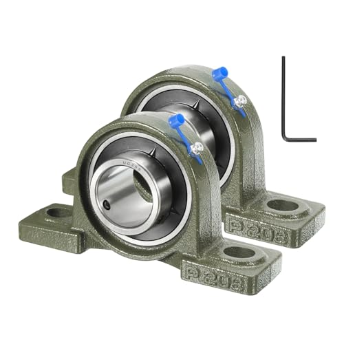 uxcell 2 Pcs UCP208 Pillow Block Bearings 40mm Bore Self Alignment, Solid Cast Iron Base Mounted Chrome Steel Bearings - size: UCP208