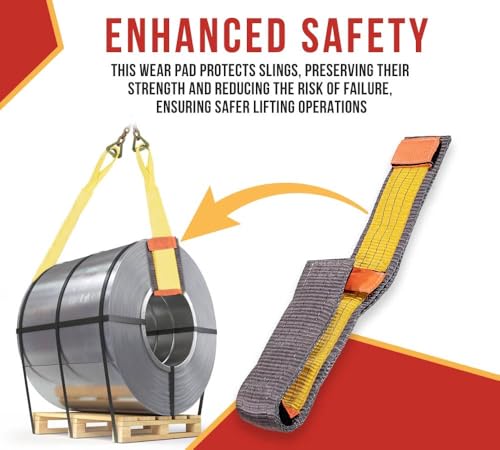 Mytee Products Yellow Polyester Web Sling Wear Pad for Rigging and Lifting Slings Protection - size: 1 - Pack, style: Web Sling Sleeve (3" x 13")