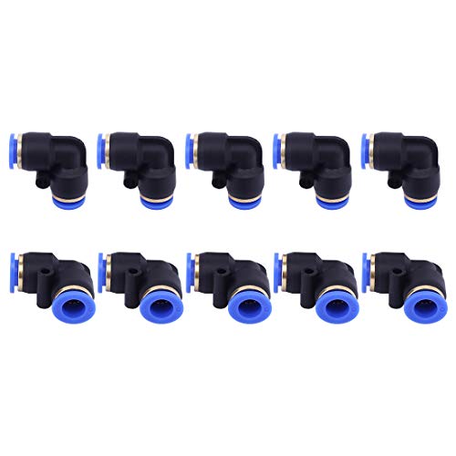 SNS Push to Quick Connect Tube Fitting Elbow 6mm Tube OD Union Plastic(10 PCS) SPV-6 - size: SPV-6