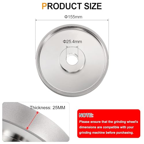 HARFINGTON Diamond Lapidary Wheel 6 Inch x 1 Inch Arbor Hole 400 Grit Grinding Wheels for Stone, Marble, Glass, Ceramics, Crystal, Carbide, Steel - size: 400 Grits