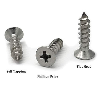 5 x 20mm Screw, Flat Head, Phillips Drive, Self Drilling, 304 Stainless Steel Drywall Wood Screws 100Pcs - size: 5 x 20mm