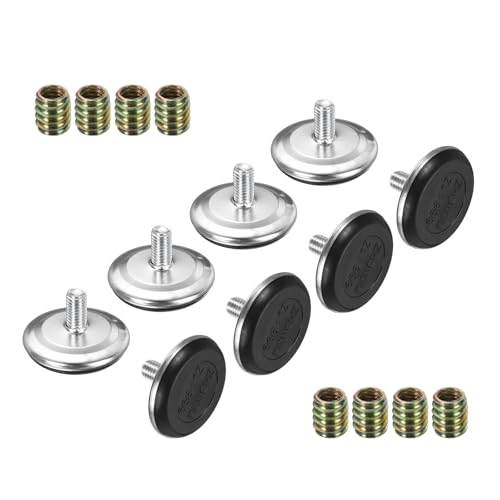 uxcell 8 Pcs M10 Thread Adjustable Furniture Levelers Screw Leveling Feet