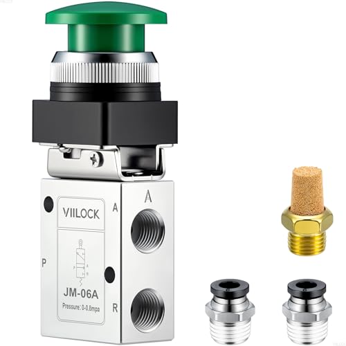 3/2 Way 1/4"NPT Momentary Push Button Mechanical Valve JM-06A - style: 3 Way 2 Position