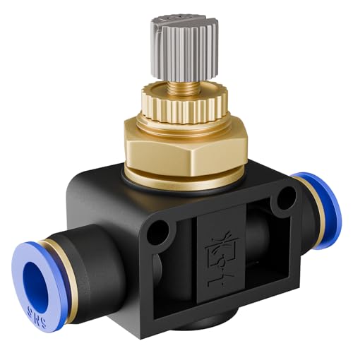 SNS Union Straight Speed Controller - 1/2" Tube OD Air Flow Control Valve with Push-to-Connect Fitting（10 PCS） SPA1/2 - size: SPA1/2