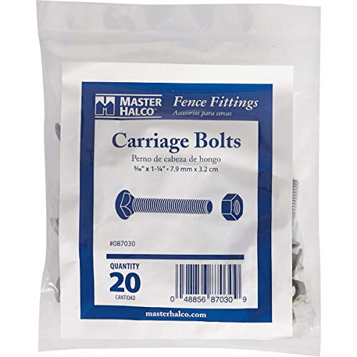 YardGard 5/16 in. Dia. x 1-1/4 in. L Galvanized Steel Carriage Bolt 20 pk
