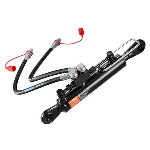 VEVOR Hydraulic Top Link Cat.1-1 (8-1/4 in, 18-1/8~26-3/8 in), Hydraulic Cylinder with 2 Hoses & G3/8" Check Valve - style: Cat1-1(8-1/4 in, 18-1/8~26-3/8 in)