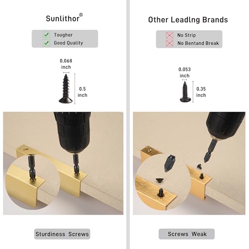 Brushed Brass Edge Finger Tab Pull for Cabinets Kitchen Concealed Aluminum Bathroom Closet Handles Bar Drawer pulls 10Pack 11.81inch 300mm Overall Length Easy to Install - color: Brushed Brass, size: 10"Hole Center 11.81" Overall Length
