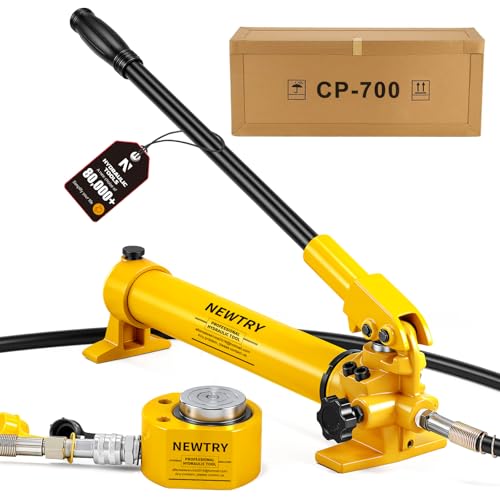 NEWTRY 30T Low Profile Hydraulic Jack+CP-700 Manual Pump Kit, 0.55" Stroke - size: 30T Hydraulic Jack + cp-700 pump