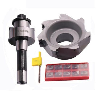 R8 Arbor, 4.92"/125mm Cutting Dia 400R 100-32-7T Face Mill Shell Cutter Set