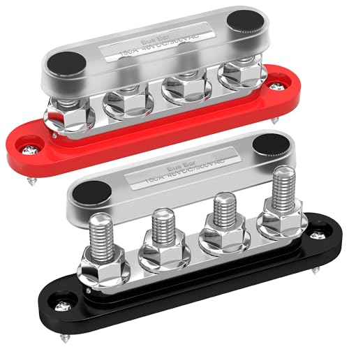RVBOATPAT 150A Power Distribution Block 12V Bus Bar 4 x 5/16" (M8) Stud 12 Volt DC Marine Bus Bar for Boat Automotive Solar - style: 150A 4 x 5/16" (M8) Studs