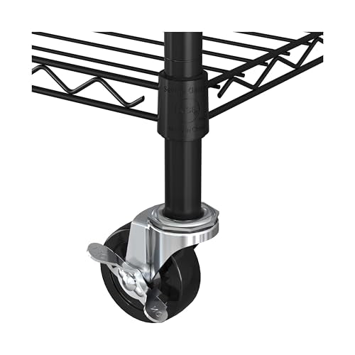 5-Tier NSF-Certified Steel Wire Shelving, 36"W x 14"D x 75.5"H, Black - color: Black, size: 5-Tier Shelving, 36" W x 14" D