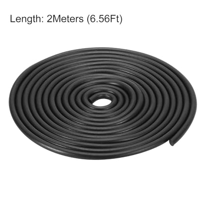 uxcell Nitrile Rubber Round Seal Strip, 5mm(13/64") Diameter 2 Meters (6.56Ft) Long Hard Solid Rubber Weather Stripping for DIY Gasket, Industrial Equipment, and Furniture - size: 5mmx2m