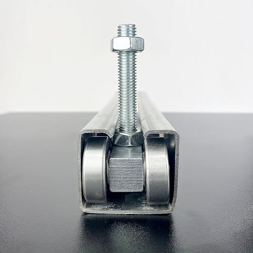 4 Wheel Trolley Assembly Roller Trolley Silent M12 Bolt for use with 1-5/8"" Wide and All 1-5/8"" or Taller Strut Channel 4Pcs, Silver