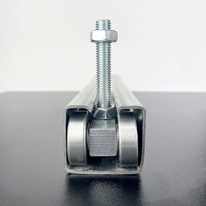 4 Wheel Trolley Assembly Roller Trolley Silent M12 Bolt for use with 1-5/8"" Wide and All 1-5/8"" or Taller Strut Channel 4Pcs, Silver