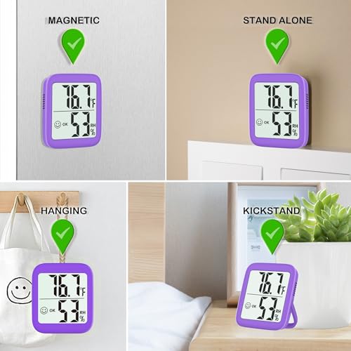 Antonki 2 Pack Room Thermometer Indoor Hygrometer - color: 2 Pcs* Lavender Purple
