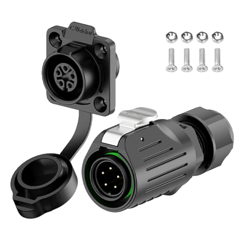 EW-LP16 Industrial Waterproof Connector IP68 Quickly Plugging Aviation Connector PBT Plastic Shell Circular Connector Fast Release Electrical Connector M16 2-9 Pin Flange Socket (5 Pin) - color: Flange Socket/PBT Plastic, size: 5 Pin
