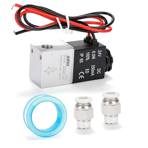 1/8" NPT Solenoid Valve 2V025-06, 2-Way Normally Closed, DC 24V, Lead - size: NPT1/8″/DC24/Out of line, style: 2-Way Solenoid Valve