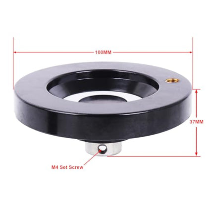 Solid Dished Hand Wheel | 63mm Wheel OD | 10mm Mounting Hole - size: Setscrew Style - 100MM OD x 12MM HOLE