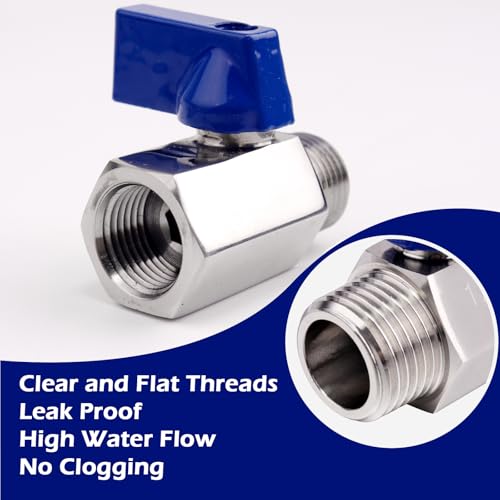 2 Pack Mini Ball Valve,3/8" NPT Female and Male Thread Shut-Off Valve - size: 3/8" NPT