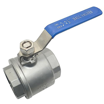 DAN SPEED 2-1/2" NPT Female 316 Stainless Steel Full Port Ball Valve Vinyl Handle WOG1000 (2-1/2 inch) - size: 2-1/2 inch 1 piece