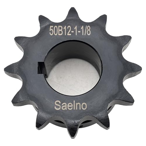 #50 Roller Chain Sprocket Type B 1 1/8 inch Bore 12 Tooth, Hardened Antirust 1045 Steel Drive Sprockets 50B12-1 1/8