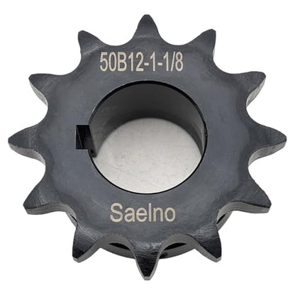 #50 Roller Chain Sprocket Type B 1 1/8 inch Bore 12 Tooth, Hardened Antirust 1045 Steel Drive Sprockets 50B12-1 1/8