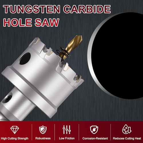 Tungsten Carbide Tipped Hole Saw 4-17/32 Inch 115mm Hole Cutter - size: 4-17/32 Inch (115mm)