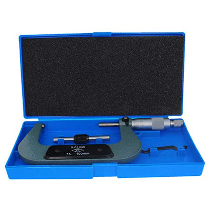 Utoolmart Outside Micrometer Metric 75-100mm 0.01mm Accuracy Metal Precision Measuring Tools for Machinist Engineer - size: 75-100mm