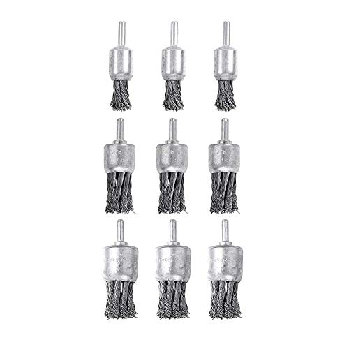 9 Pack Wire Wheels Brush for Drill, - Sizes 0.8" 1" 1.2", Wire End Brush