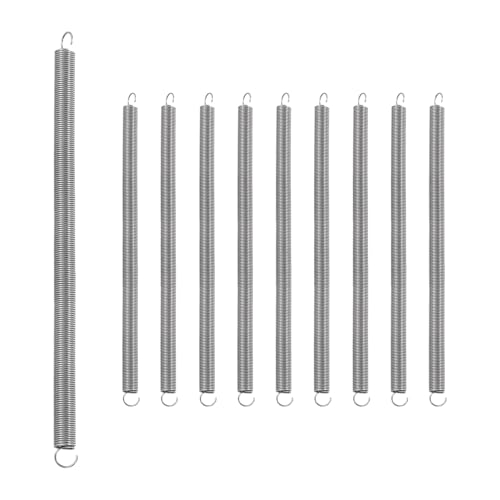 uxcell 10Pcs Stainless Steel Extension Spring Dual Hook 0.5mmWD,5x100mmODxL - size: 0.5mm Wire,5mmx100mm(ODxL)