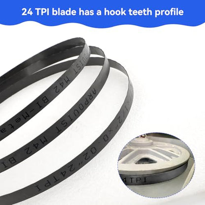 27 Inch Bandsaw Blades 24 TPI for DeWalt DCS377 Sub-Compact Portable Band Saw, for Milwaukee Portable Band Saw Blade, 27" x 1/2" x .020" 24 TPI, 3 Pack - size: 27" x 1/2" x .020", 24 TPI, 3 Pack